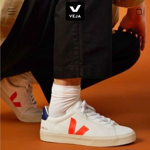 Veja Campo Leather Sneakers Orange and Cobalt Size 36/6